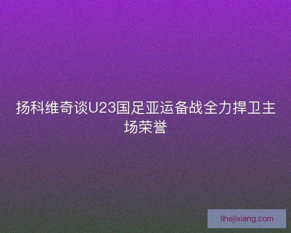 扬科维奇谈U23国足亚运备战全力捍卫主场荣誉